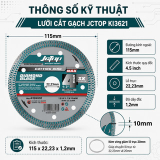 Lưỡi cắt gạch khô JCtop công nghệ lưỡi cắt kim cương KC4115