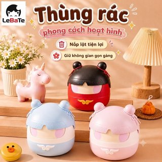 Thùng Rác Mini Để Bàn Nắp Lật Phong Cách Na Tra Cute - Đựng Rác Văn Phòng Bàn Học Ô Tô - LeBaTe