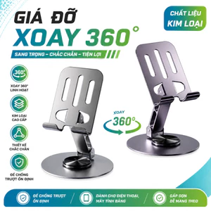 Basemo - Giá đỡ điện thoại kim loại xoay 360 độ, chịu lực tốt, phù hợp với điện thoại, máy tính bảng