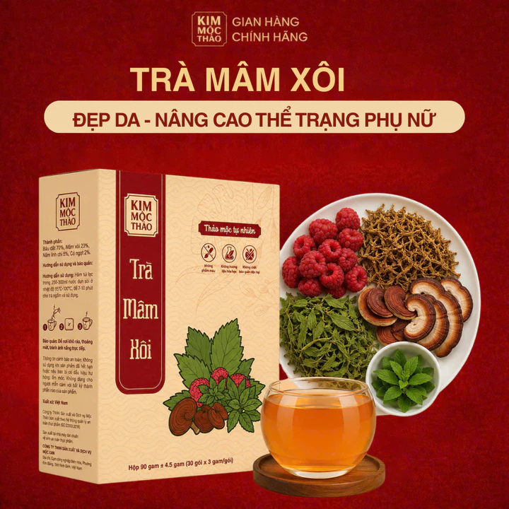 Trà Mâm Xôi Túi Lọc Kim Mộc Thảo, Trà Thảo Mộc Cho Phái Nữ, Hỗ Trợ Chăm Sóc Cơ Thể, Dưỡng Nhan, IVF, IUI