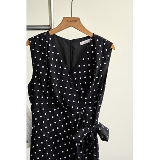 Đầm maxi LAMER dáng ôm sát nách cổ tim buộc váy đầm chấm bi đi biển đi chơi  Mchic O63M26H027