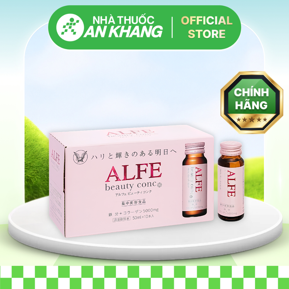 Alfe Beauty Conc bổ sung collagen, giúp da sáng đẹp mịn màng hộp 10 chai x 50ml [Nhà Thuốc An Khang - Chính Hãng 100%]