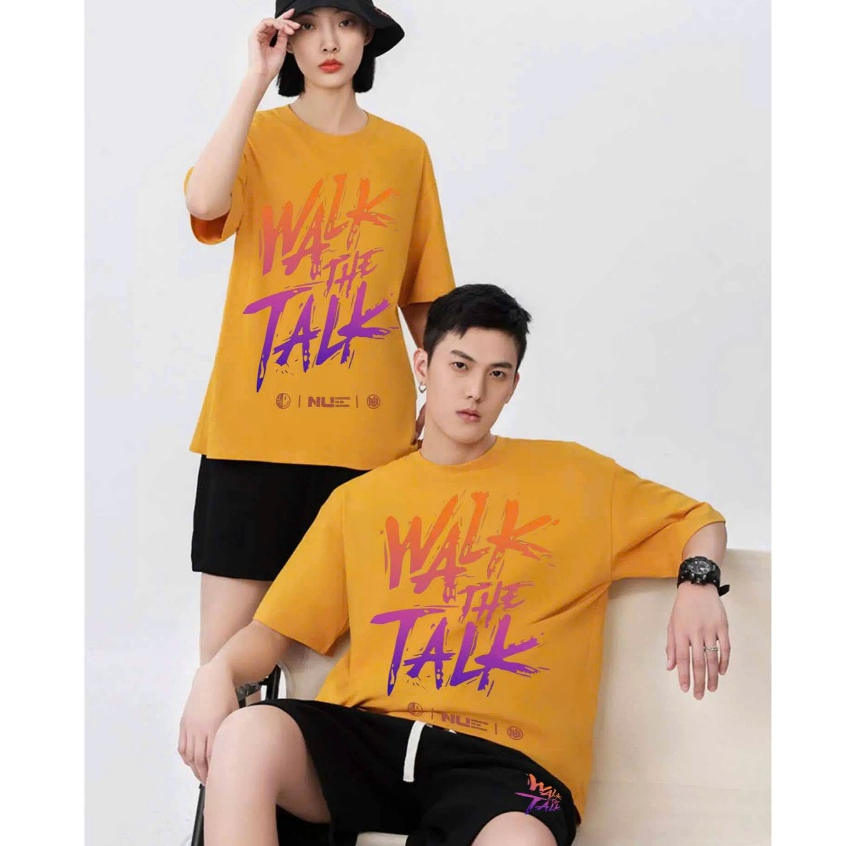 Quần Áo Nam Mùa Hè Chất Liệu MèThoáng Khí, Bộ Quần Áo Cổ Tròn Cộc Tay in phối sọc WALK SSL