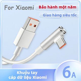 Cáp sạc nhanh Xiaomi 120W Turbo 6A USB Type-C 90° này tương thích với Xiaomi 13 12 11 Pro Poco F4 và Redmi Note 12 13 14
