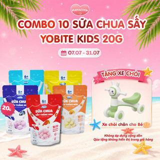 [TẶNG XE CHÒI] Combo 10 Túi Sữa Chua Sấy Khô Yobite Kids 20g - Hỗ Trợ Ăn Dặm, Tiêu Hóa Cho Bé 6M