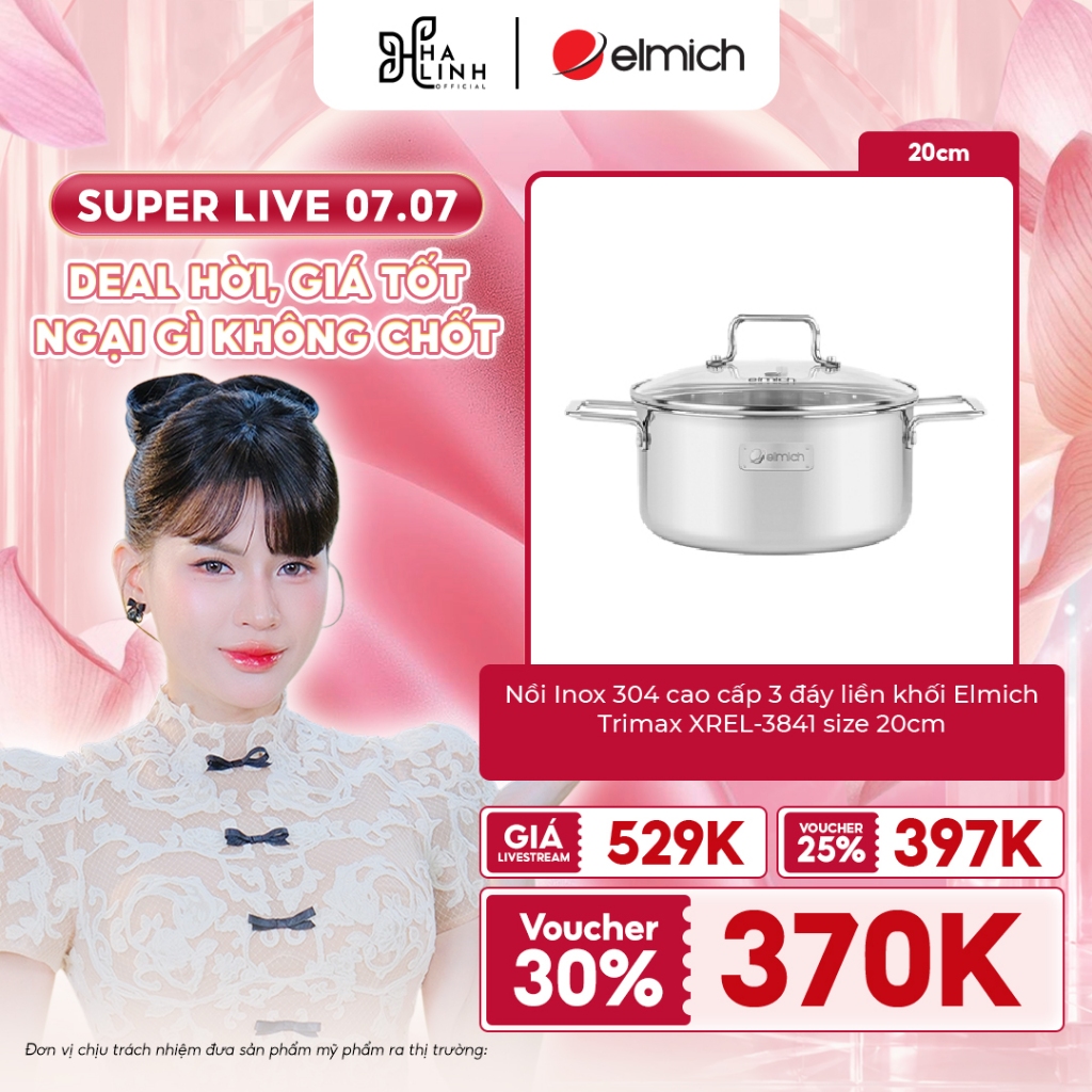 [ VHL - ELMICH ] Nồi inox liền khối Elmich Trimax EDA-3841 size 20cm