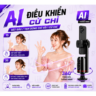 Gimbal AI VUASI Q02 Điều Khiển Cử Chỉ Thông Minh Quay 360 Độ Tự Động Linh Hoạt Vô Cùng Tiện Lợi