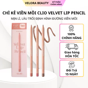 Chì kẻ viền môi Clio Velvet Lip Pencil 1.45g mềm mịn dễ tán nhiều màu giúp định hình đường viền môi