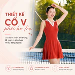 Váy Liền Nữ Xếp Ly LV26S04F405 Livan Kèm Quần Bảo Hộ, Váy Chơi Thể Thao, Pickle Ball, Tennis — ảnh 6