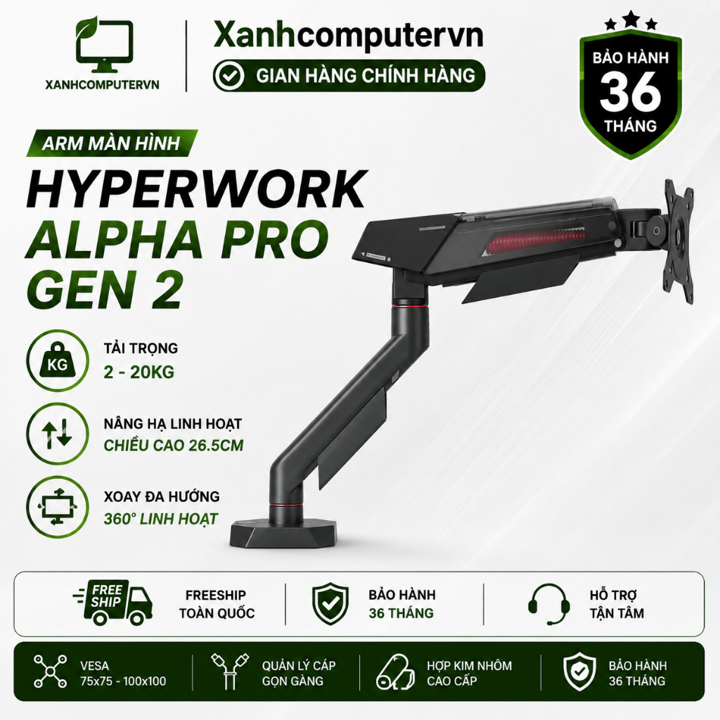 Arm màn hình HyperWork Alpha Pro Gen 2 (Hàng chính hãng) | Shopee Việt Nam