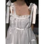 đầm babydoll trắng tay dài form rộng Hàn Quốc 2hand