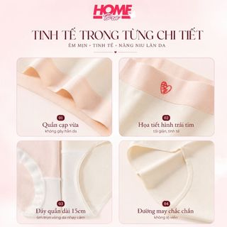Quần lót nữ cotton cao cấp viền su co dãn tốt - Quần chip nữ cạp vừa tôn dáng trái tim đáng yêu L183