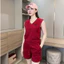 Set Tank Top Nữ GUNO Bộ Quần Áo Ba Lỗ Nữ Cổ Tim Vải Cotton Thơm Cao Cấp 26BG57