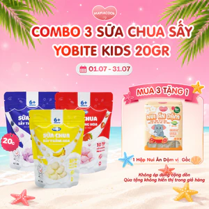 Combo 3 Túi Sữa Chua Sấy Khô Yobite Kids 20gr (D,C,VQ), Bổ Sung Lợi Khuẩn, Ăn Dặm 6M+
