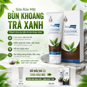 Sữa Rửa Mặt Bùn Khoáng Trà Xanh Ecohaven 100ml - Làm Sạch Sâu, Kiềm Dầu, Dưỡng Ẩm, Da Mềm Mịn