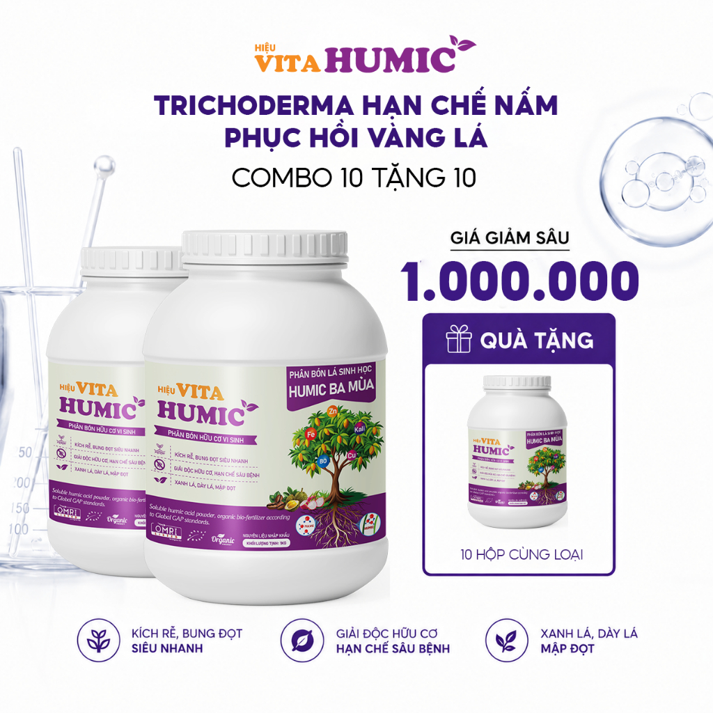 [Combo Siêu Rẻ] - VITA HUMIC - Phân Bón Lá Vi Sinh Hữu Cơ Sinh Học Giúp Cây Khỏe Đất Tốt (Fulvic Trichoderma)