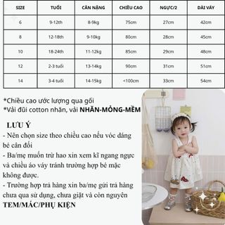 Váy bé gái sát nách màu trắng chấm bi thêu dễ thương 9th-4 tuổi Bí Ngô Nhỏ D1165
