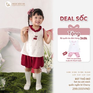 NBAN (6M-6Y) Bộ quần áo ngắn bé gái Thỏ Mơ, bộ ngắn mùa hè mềm mát dễ mặc cho bé-THOMO8.25