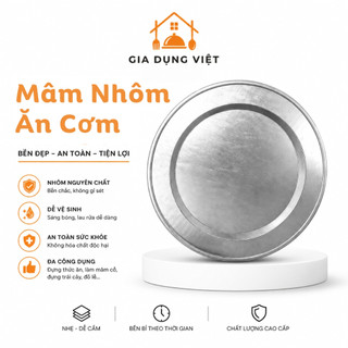 Mâm Nhôm Ăn Cơm Cỡ Trung 52cm Hàng Loại 1 Dày Dặn-Mâm Ăn Cơm, Mâm Bày Quả, Mâm Bày Lễ Cúng