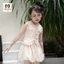 Set bộ áo bé gái kem, ren thô hàn, từ 8kg-33kg