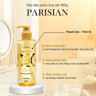 [LIVE ĐỘC QUYỀN] [MUA LÀ CÓ QUÀ] Combo 03 Sữa Tắm Nước hoa Nữ Gennie Parisian 480ml Hương Thơm Sang Trọng, Quyến Rũ