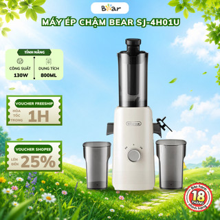 Máy Ép Chậm Bear 0,8L SJ-4H01U (YZJ-F01D6) Làm Nước Ép Trái Cây Rau Củ Quả,Làm Kem,Bảo Hành 18 Tháng