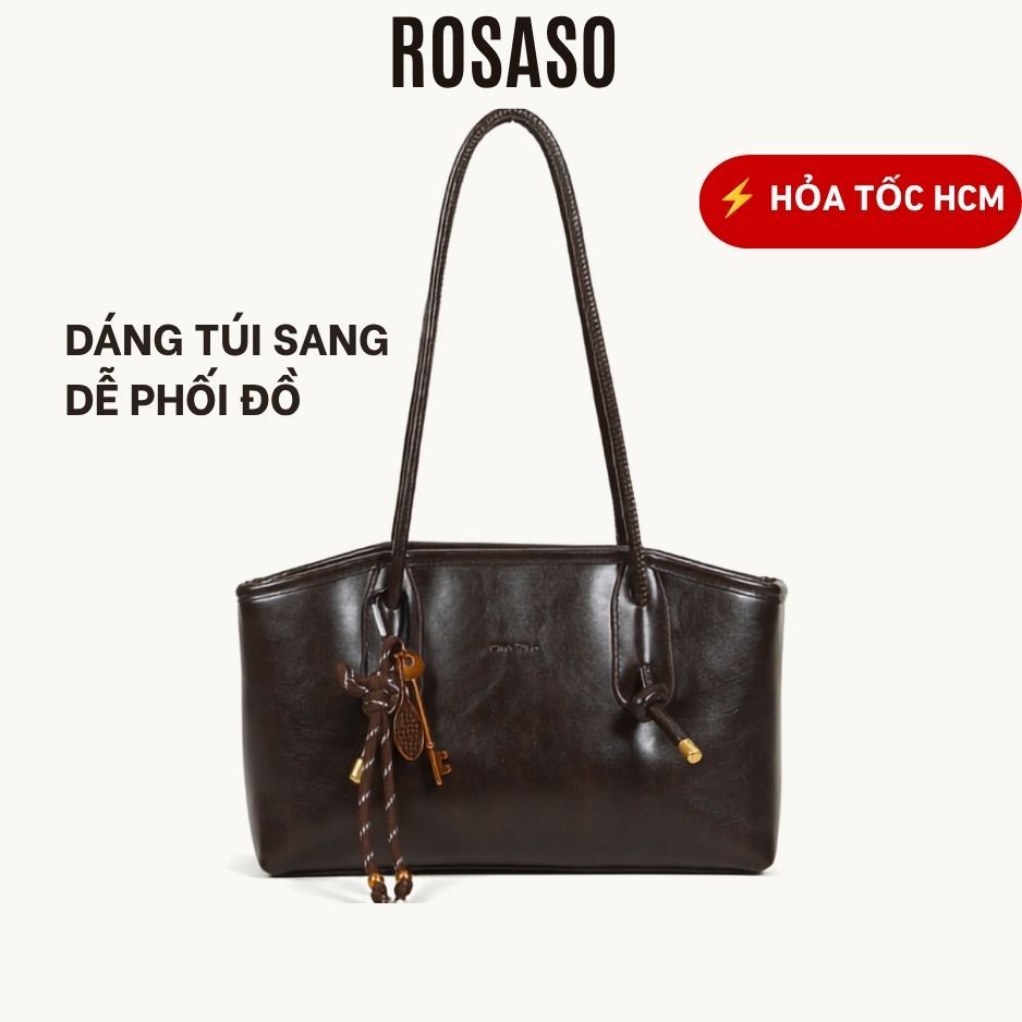 Túi xách nữ ROSASO 2026 – Túi Tote da PU cao cấp retro, dung tích lớn, đi làm – đi chơi TX189