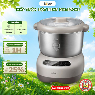 Máy Trộn Bột Bear 7L DM-B70V1, Công Suất 250W, Nhào-Trộn Bột Làm Bánh Tự Động, Bảo Hành 18 Tháng