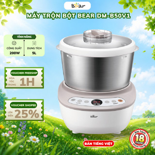 Máy trộn bột để bàn đa năng 5L BEAR DM-B50V1, 200W, Ủ- Nhào- Nhồi Bột Chống Dính , Bảo Hành 18 tháng