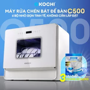 Máy rửa chén bát để bàn KOCHI C500 - Sức chứa 6 bộ - Không cần lắp đặt - 5+1 chương trình rửa - Sấy nóng PTC - KOCHI Vie