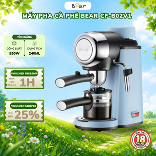 Máy Pha Cà Phê Espresso Tự Động CF-B02V1 (KFJ-A02N1), Áp suất 5 Bar, Tạo bọt sữa, Bảo Hành 18 Tháng