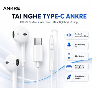 Tai Nghe Có Dây Type-C ANKRE, Âm Thanh HiFi, Có Mic, Điều Khiển Âm Lượng, Cho Android