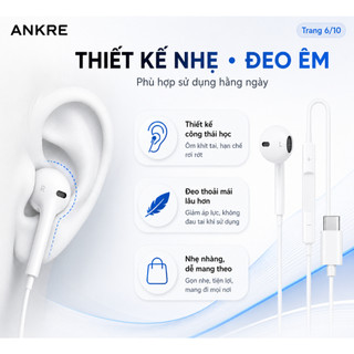 Tai Nghe Có Dây Type-C ANKRE, Âm Thanh HiFi, Có Mic, Điều Khiển Âm Lượng, Cho Android