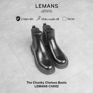 Giày da bò nguyên tấm Chunky Chelsea Boots LeMans CHK02 - Bảo hành 24 tháng toàn quốc