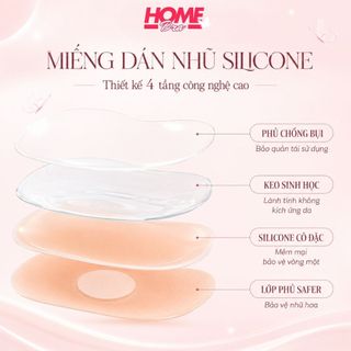 Miếng dán ngực silicon keo bám dính chắc - Hộp 10 Miếng dán ti siêu dính chống nước tái sử dụng