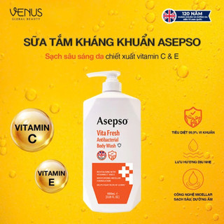 [LIVE ĐỘC QUYỀN] [MUA 1 TẶNG 1] Sữa tắm kháng khuẩn ASEPSO dưỡng sáng da bổ sung Vitamin C & E