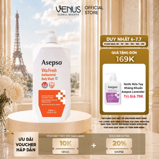 [LIVE ĐỘC QUYỀN] [MUA 1 TẶNG 1] Sữa tắm kháng khuẩn ASEPSO dưỡng sáng da bổ sung Vitamin C & E