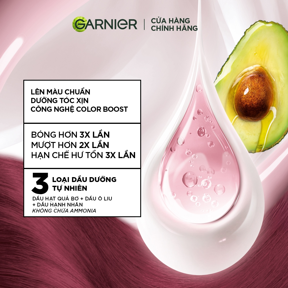 Kem Nhuộm Tóc Tại Nhà Màu Thời Trang - Công nghệ Colorboost kết hợp 3 loại dầu hạt Garnier Color Naturals Ultra Colors