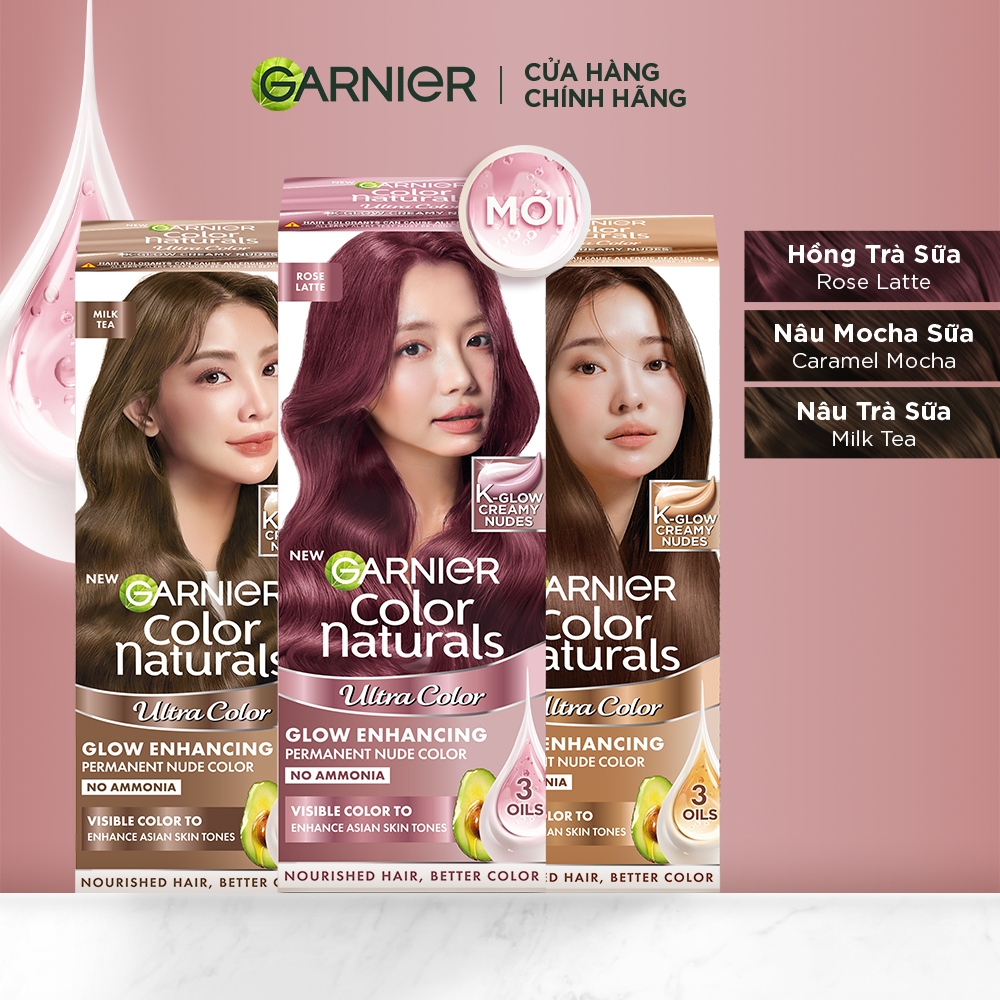 Kem Nhuộm Tóc Tại Nhà Màu Thời Trang - Công nghệ Colorboost kết hợp 3 loại dầu hạt Garnier Color Naturals Ultra Colors
