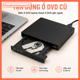 Box Ổ Đĩa DVD Gắn Ngoài USB 2.0 SATA 12.7mm/9.5mm – Tận Dụng Ổ DVD – Dùng Cho Laptop, PC