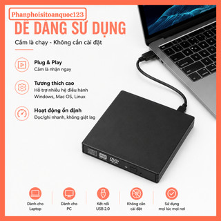 Box Ổ Đĩa DVD Gắn Ngoài USB 2.0 SATA 12.7mm/9.5mm – Tận Dụng Ổ DVD – Dùng Cho Laptop, PC