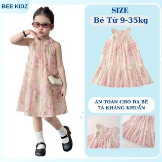 Váy Cho Bé Gái, Váy Yếm Cho Bé Gái Họa Tiết Hoa Nhí  Tươi Mát Chất Liệu Cotton Mềm Mại