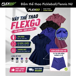 Đầm Thể Thao Nữ FLEXGO Pickleball Tennis Có Quần Bảo Hộ Kèm Túi Điện Thoại Co Giãn Thấm Hút