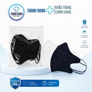 [100 Cái] Khẩu Trang 5D 3 Lớp Chống Nắng Chống UV, Thoáng Khí, Co Giãn, Đen -Trắng