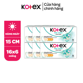 Combo 6/12 gói Băng Vệ Sinh Kotex Hằng Ngày BioCare 16 miếng