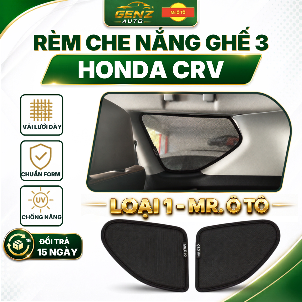 Rèm ghế 3 xe Honda CRV 2018 - Nay Mr Ô Tô - Chống UV - Bảo hành 2 năm, chuẩn form xe, vải lưới dày