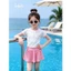 Bộ Bơi Tay Ngắn Bé Gái Kiểu Váy Xòe Dễ Thương, Trang Phục Đi Biển Chống Nắng Nhẹ Cho Bé