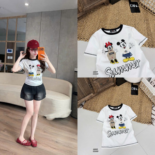 Áo phông cotton MSK hình đôi mickey summer form babytee #18005