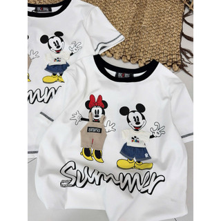 Áo phông cotton MSK hình đôi mickey summer form babytee #18005