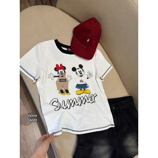 Áo phông cotton MSK hình đôi mickey summer form babytee #18005